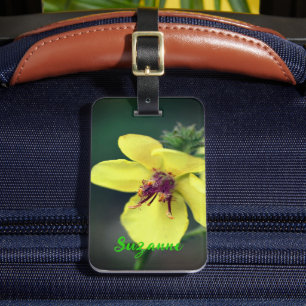 Etiqueta Para Maletas Delicada flor silvestre amarilla personalizada
