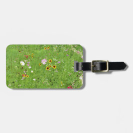 Etiqueta Para Maletas delicado jardín de flores silvestres