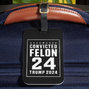 Etiqueta Para Maletas Delincuente Condenado 4 de Julio Trump 2024