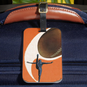 Etiqueta Para Maletas Deportes Antiguos, Futbolista Pateando el Balón