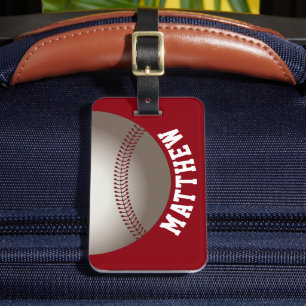 Etiqueta Para Maletas Deportes de béisbol rojos