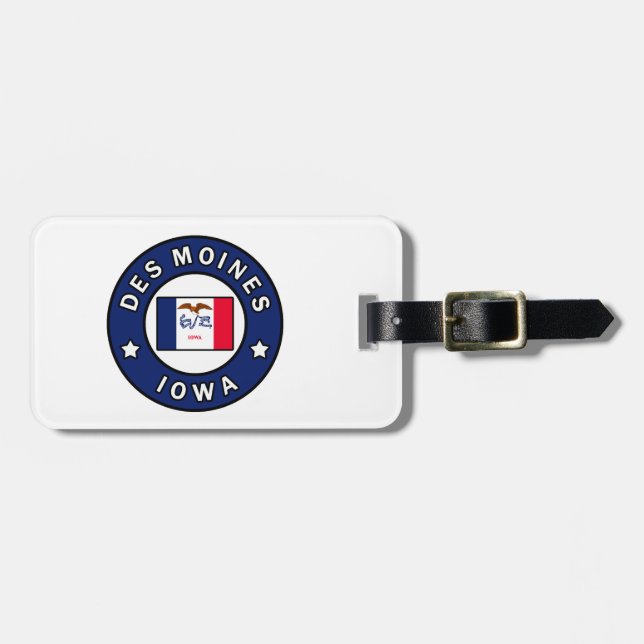 Etiqueta Para Maletas Des Moines Iowa (Frente Horizontal)