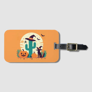 Etiqueta Para Maletas Desierto/cactus del suroeste de Halloween
