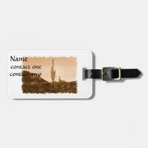 Etiqueta Para Maletas Desierto en Sepia