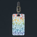 Etiqueta Para Maletas Desierto nocturno Cacti Rainbow BLue Patrón acuare<br><div class="desc">Echa un vistazo a este arco iris de patrón de cactus y lunas en azul en esta bonita etiqueta de equipaje. Personalizar con un nombre o texto inicial - añada los datos de contacto en el reverso. ¡La mano pintada por mí para ti! ¡Y asegúrate de revisar mi tienda para...</div>