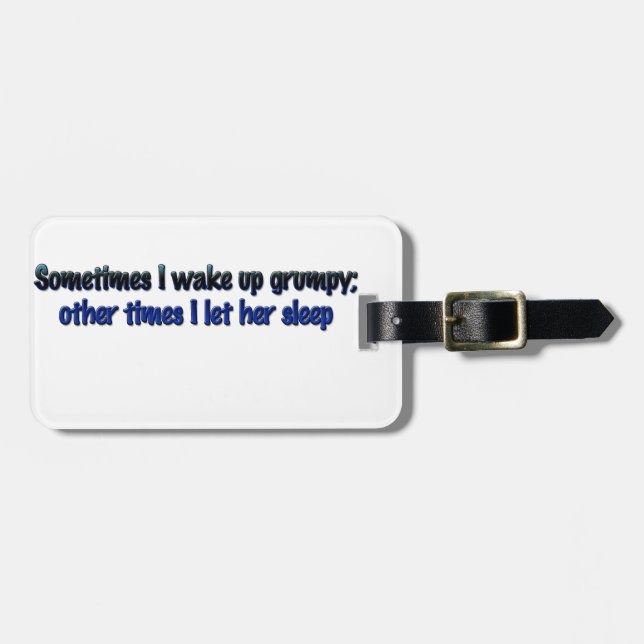 Etiqueta Para Maletas Despierto a veces gruñón; (Frente Horizontal)