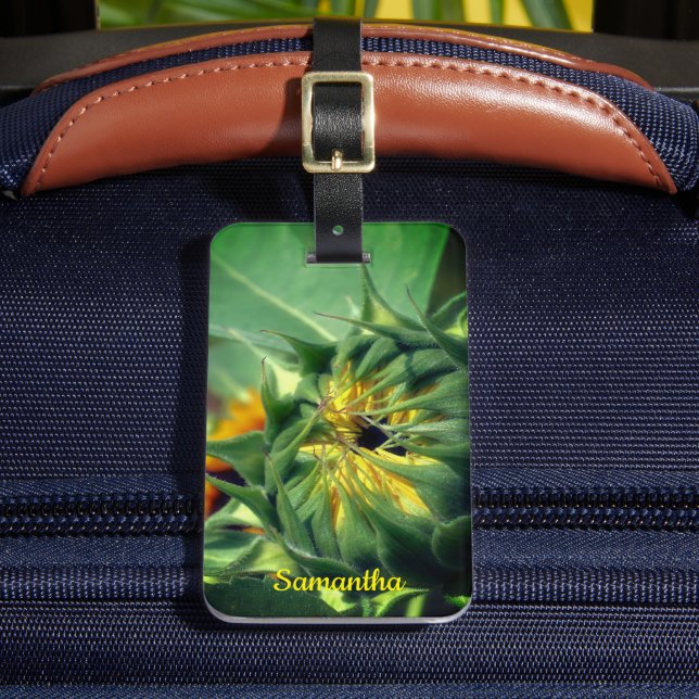 Etiqueta Para Maletas Desplegado de girasol personalizado (Anverso In situ 2)