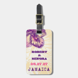 Etiqueta Para Maletas Destino de JAMAICA Hibiscus