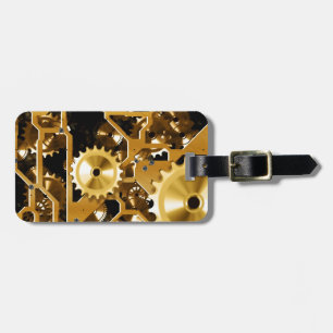 Etiqueta Para Maletas Destino de la oficina de Steampunk del Grunge del