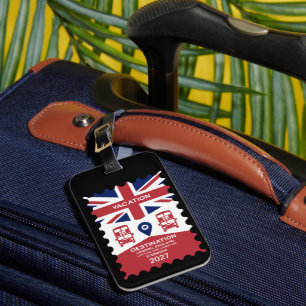 Etiqueta Para Maletas Destino Vacaciones en el Reino Unido