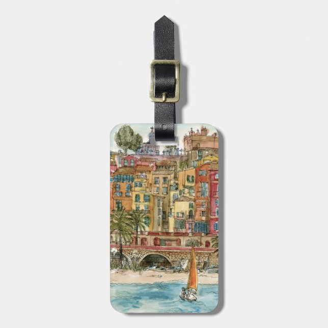 Etiqueta Para Maletas Destinos | Playa y edificios acuáticos (Frente Vertical)