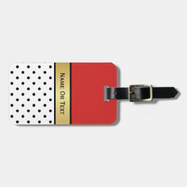 Etiqueta Para Maletas Desvío de los puntos de Polka Blanco Rojo