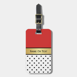 Etiqueta Para Maletas Desvío de los puntos de Polka Blanco Rojo