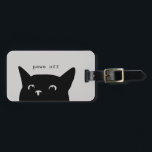 Etiqueta Para Maletas Desvío de Peeking Cat Funny<br><div class="desc">Perfecto para los amantes del gato,  advierta a los compañeros de viaje que no lleven su maleta con esta divertida etiqueta para el equipaje.</div>