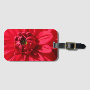 Etiqueta Para Maletas Detalle colorido de flores de Dahlia Roja
