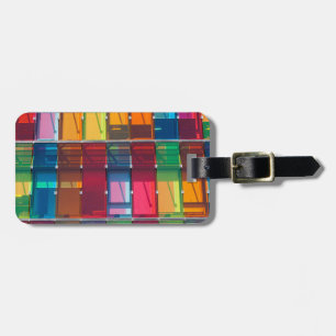 Etiqueta Para Maletas Detalle de edificios comerciales multicolores