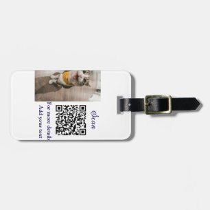 Etiqueta Para Maletas Detalles simples de nombres de animales Código QR