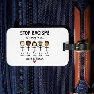 Etiqueta Para Maletas Detener el racismo somos todos humanos