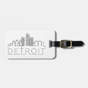 Etiqueta Para Maletas Detroit Stylized horizonte