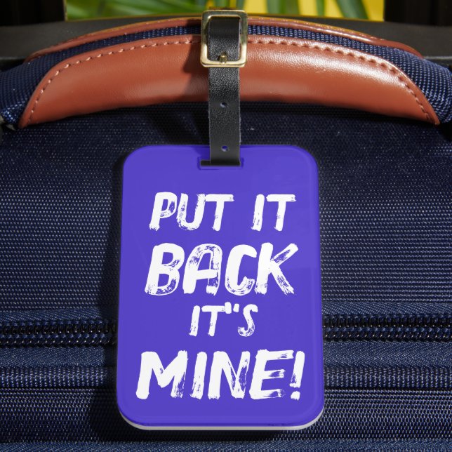 Etiqueta Para Maletas Devuélvalo A La Mía (Anverso In situ 2)