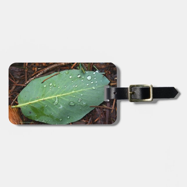 Etiqueta Para Maletas Dew Dappling Leaf (Frente Horizontal)