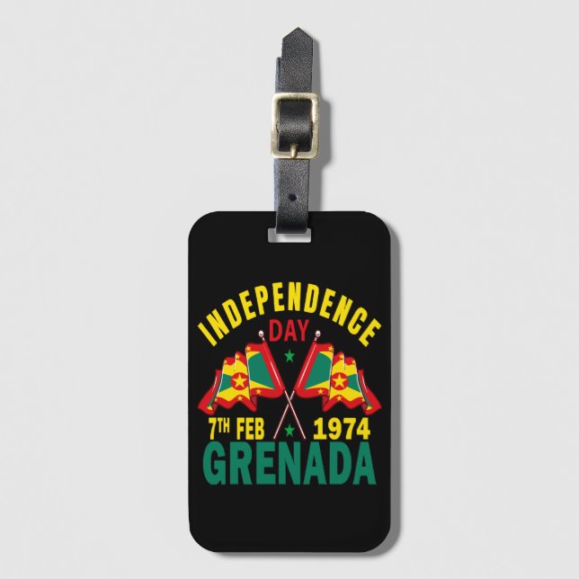 Etiqueta Para Maletas Día de la Independencia de Granada (Anverso vertical)