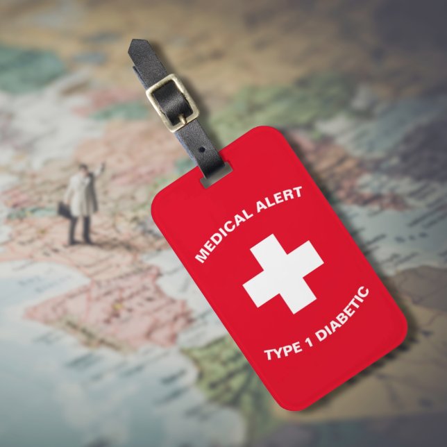 Etiqueta Para Maletas Diabético de alerta médica personalizada (Personalised Medical Alert Diabetic Luggage Tag
)