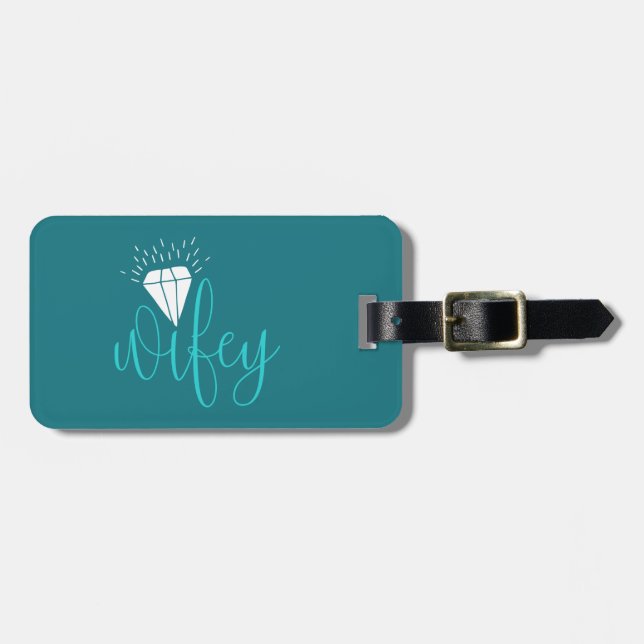 Etiqueta Para Maletas Diamante Wifey (Frente Horizontal)