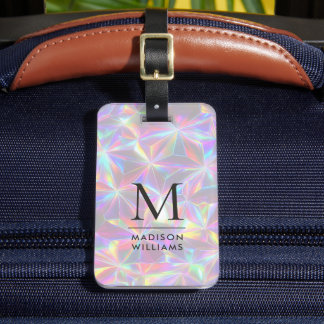 Etiqueta Para Maletas Diamantes Blancos Brillantes Personalizados con Pa