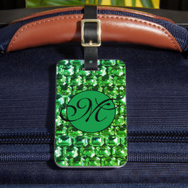 Etiqueta Para Maletas Diamantes verdes, joyas de piedras preciosas verde