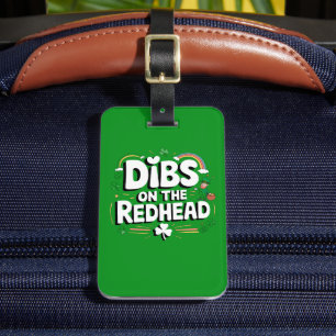 Etiqueta Para Maletas Dibs On The Redhead Funny St Patrick's Day