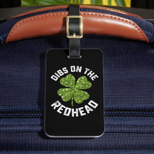 Etiqueta Para Maletas Dibs On The Redhead St Patrick's Day Shamrock