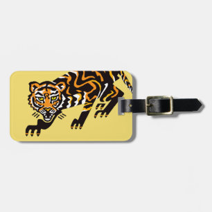 Etiqueta Para Maletas Dibujado por mano - TIGER - animal en peligro de e