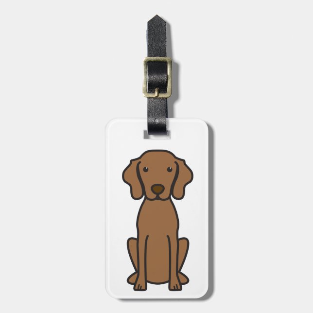 Etiqueta Para Maletas Dibujo animado del perro de Vizsla (Frente Vertical)