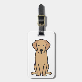 Etiqueta Para Maletas Dibujo animado del perro del golden retriever