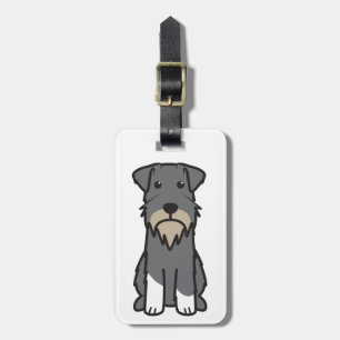 Etiqueta Para Maletas Dibujo animado del perro del Schnauzer miniatura
