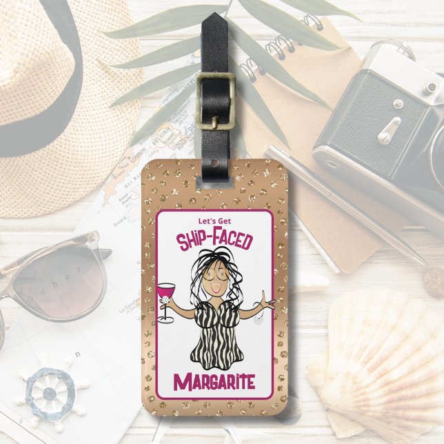 Etiqueta Para Maletas Dibujo animado femenino divertido dicho crucero va (Subido por el creador)