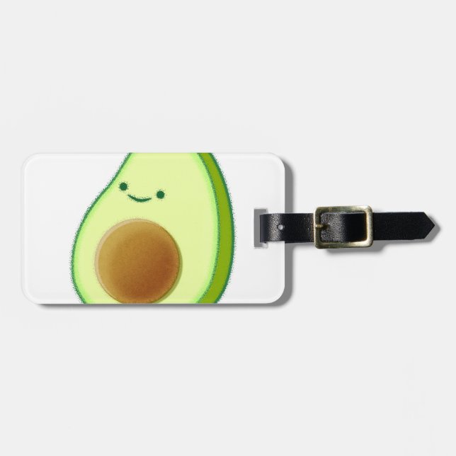 Etiqueta Para Maletas Dibujo de aguacate cutáneo (Frente Horizontal)