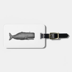 Etiqueta Para Maletas Dibujo de ballenas del siglo XIX N