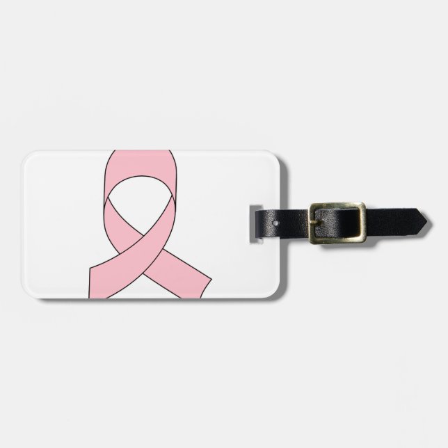 Etiqueta Para Maletas Dibujo de cinta rosada (Frente Horizontal)