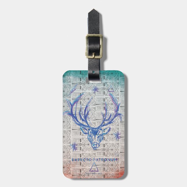 Etiqueta Para Maletas Dibujo de Harry Potter | EXPECTO PATRONUM™ Ciervo (Frente Vertical)