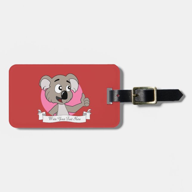 Etiqueta Para Maletas Dibujo de koala (Frente Horizontal)