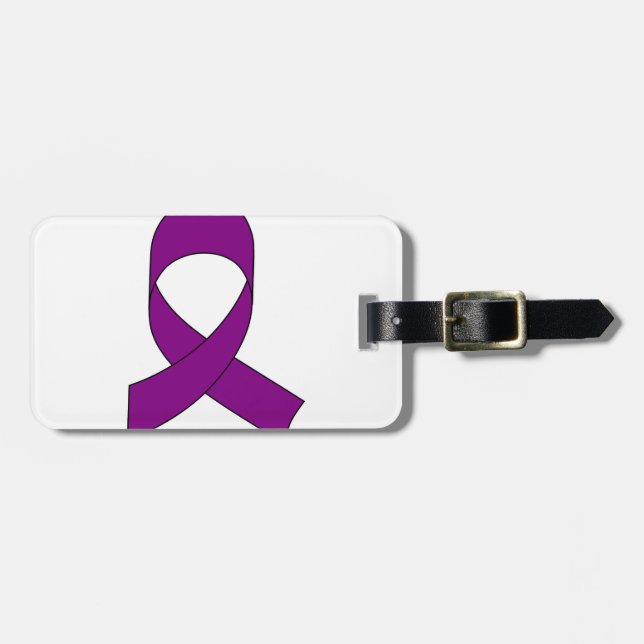 Etiqueta Para Maletas Dibujo de lazo morado (Frente Horizontal)