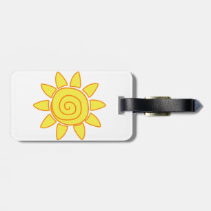 Etiqueta Para Maletas Dibujo de niños lindos ilustración del sol
