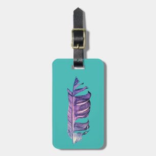 Etiqueta Para Maletas Dibujo de plumas ilustracion original de arte fino