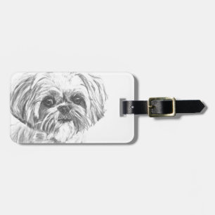 Etiqueta Para Maletas Dibujo de Shih Tzu
