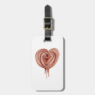 Etiqueta Para Maletas Dibujo muscular de la bomba (corazón)