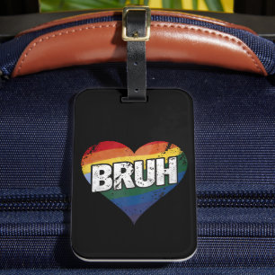 Etiqueta Para Maletas Dicho divertido meme de hermano saludo gay Orgullo