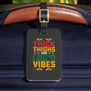 Etiqueta Para Maletas Diecinueve Thick Locd Vibes Afroamericano