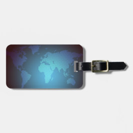 Etiqueta Para Maletas Digital Dot World Map Gradient Art
